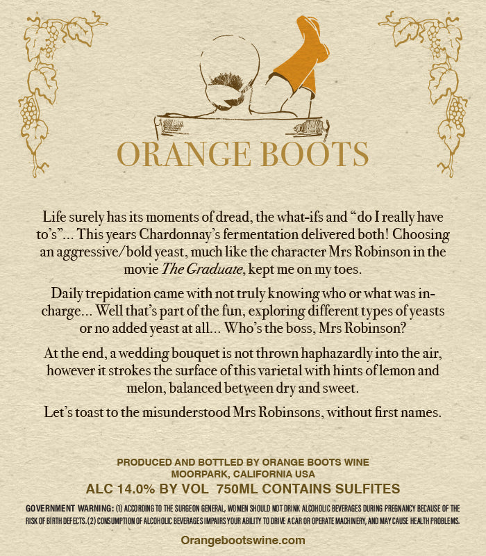 OrangeBootsWine Mrs Robinson Chardonnay