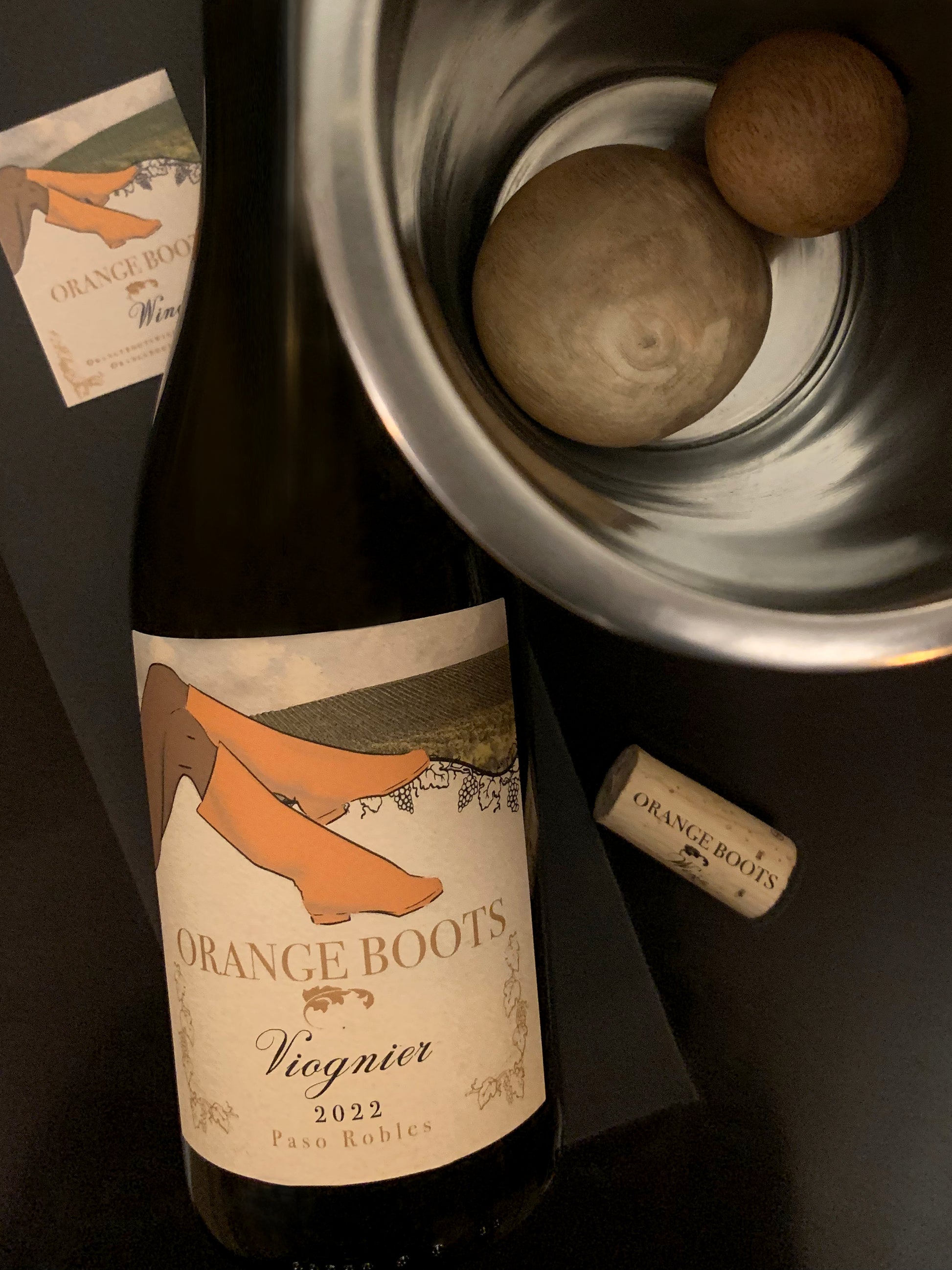 A 2022 Viognier with notes of  honeysuckle, peach, passion fruit.